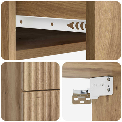 Wall-Mounted Bedside Cabinet 2 pcs Artisan Oak Engineered Wood