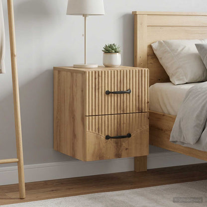 Wall-Mounted Bedside Cabinet 2 pcs Artisan Oak Engineered Wood
