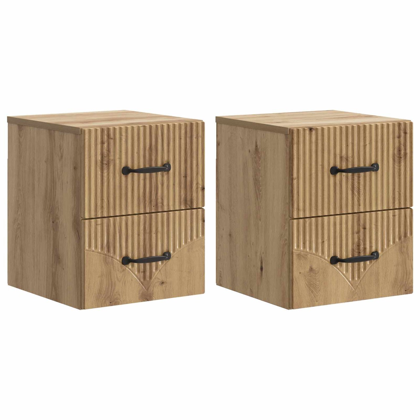 Wall-Mounted Bedside Cabinet 2 pcs Artisan Oak Engineered Wood