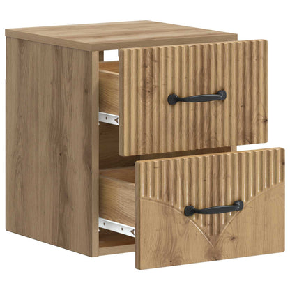 Wall-Mounted Bedside Cabinet 2 pcs Artisan Oak Engineered Wood