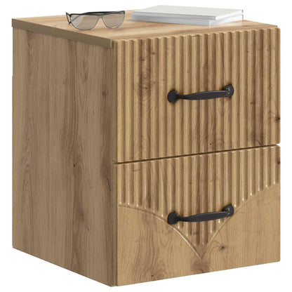 Wall-Mounted Bedside Cabinet 2 pcs Artisan Oak Engineered Wood