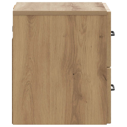 Wall-Mounted Bedside Cabinet 2 pcs Artisan Oak Engineered Wood