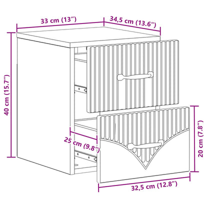 Wall-Mounted Bedside Cabinet 2 pcs Artisan Oak Engineered Wood