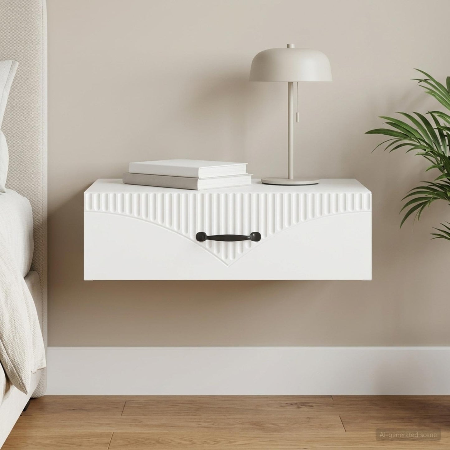 Wall-Mounted Side Table White 59 x 34.5 x 17 cm Engineered Wood