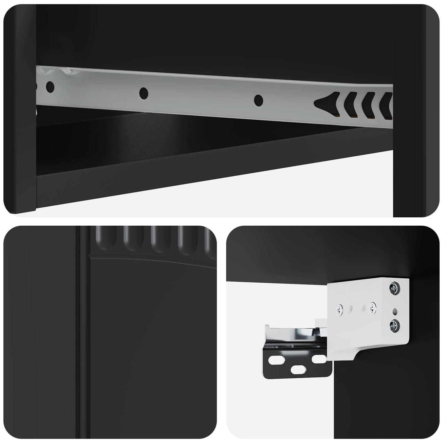 Wall-Mounted Side Table Black 59 x 34.5 x 17 cm Engineered Wood