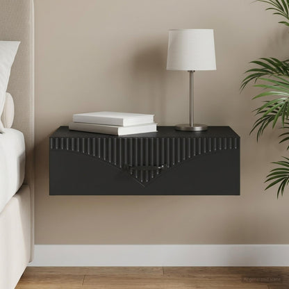 Wall-Mounted Side Table Black 59 x 34.5 x 17 cm Engineered Wood