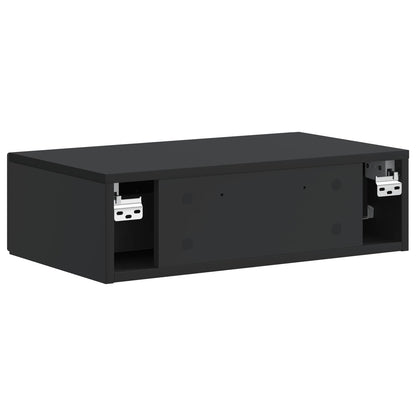 Wall-Mounted Side Table Black 59 x 34.5 x 17 cm Engineered Wood