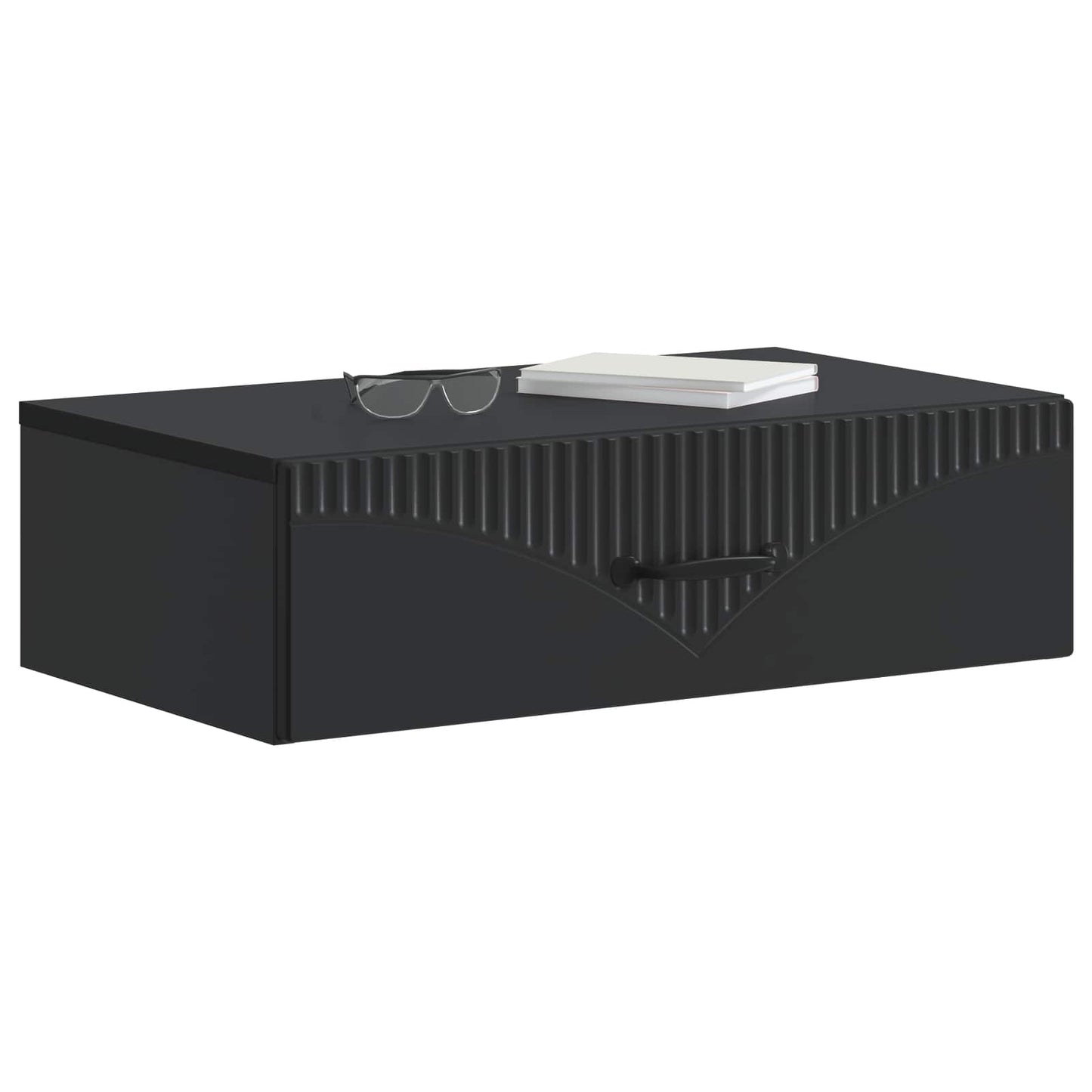 Wall-Mounted Side Table Black 59 x 34.5 x 17 cm Engineered Wood