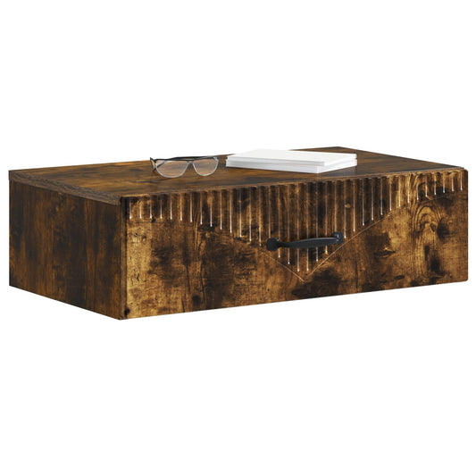 Wall-Mounted Side Table Smoked Oak 59 x 34.5 x 17 cm