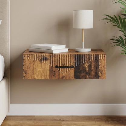 Wall-Mounted Side Table Wall-mounted Old Wood 59 x 34.5 x 17 cm