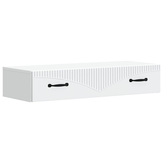 Wall-Mounted Side Table Wall-mounted White 87.5 x 34.5 x 17 cm