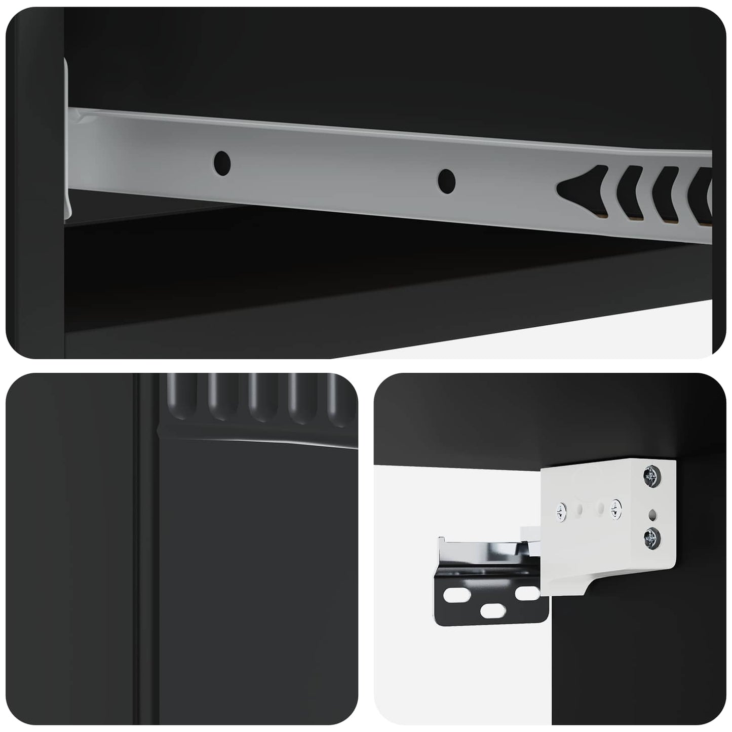 Wall-Mounted Side Table Wall-mounted Black 87.5 x 34.5 x 17 cm