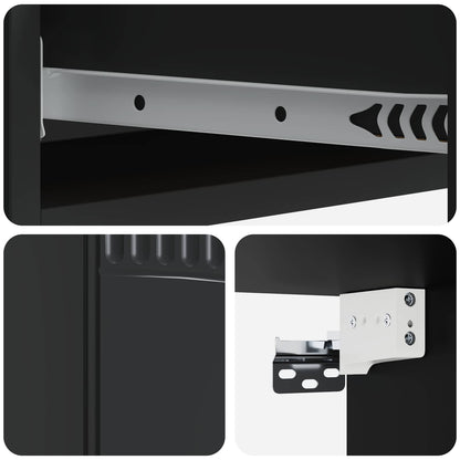 Wall-Mounted Side Table Wall-mounted Black 87.5 x 34.5 x 17 cm