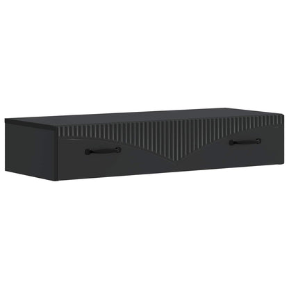 Wall-Mounted Side Table Wall-mounted Black 87.5 x 34.5 x 17 cm