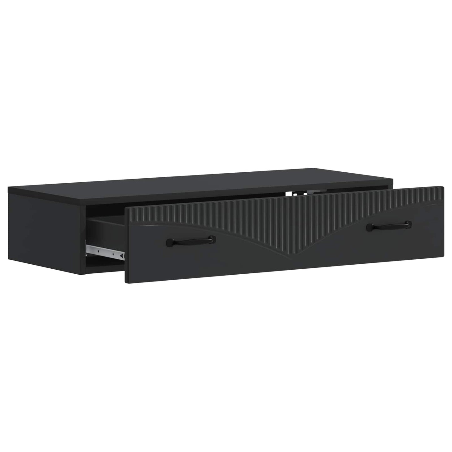 Wall-Mounted Side Table Wall-mounted Black 87.5 x 34.5 x 17 cm