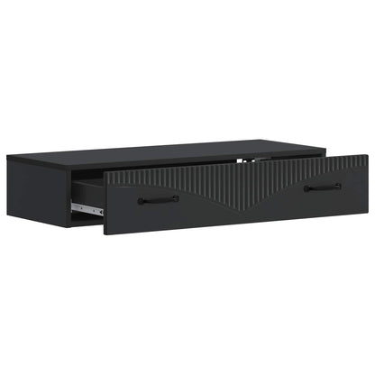 Wall-Mounted Side Table Wall-mounted Black 87.5 x 34.5 x 17 cm