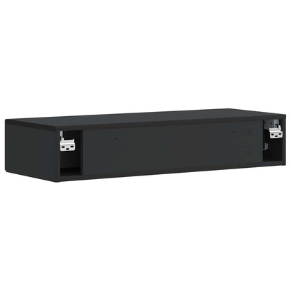 Wall-Mounted Side Table Wall-mounted Black 87.5 x 34.5 x 17 cm