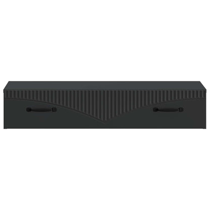 Wall-Mounted Side Table Wall-mounted Black 87.5 x 34.5 x 17 cm