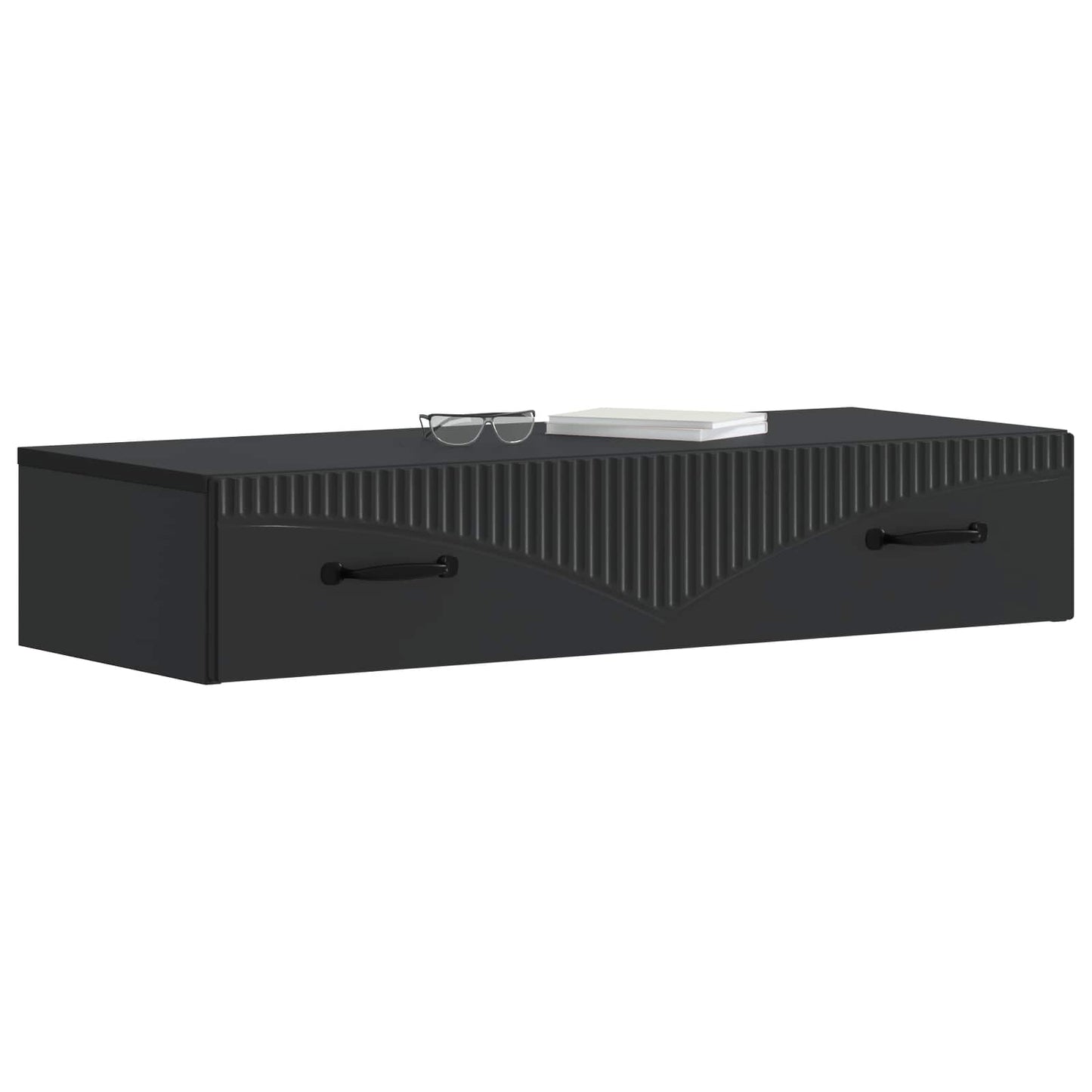 Wall-Mounted Side Table Wall-mounted Black 87.5 x 34.5 x 17 cm