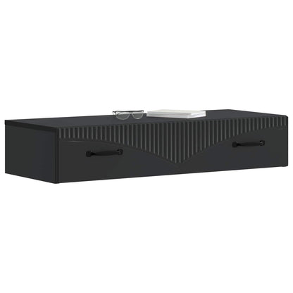 Wall-Mounted Side Table Wall-mounted Black 87.5 x 34.5 x 17 cm