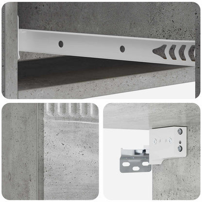 Wall-Mounted Side Table Concrete Grey 87.5 x 34.5 x 17 cm