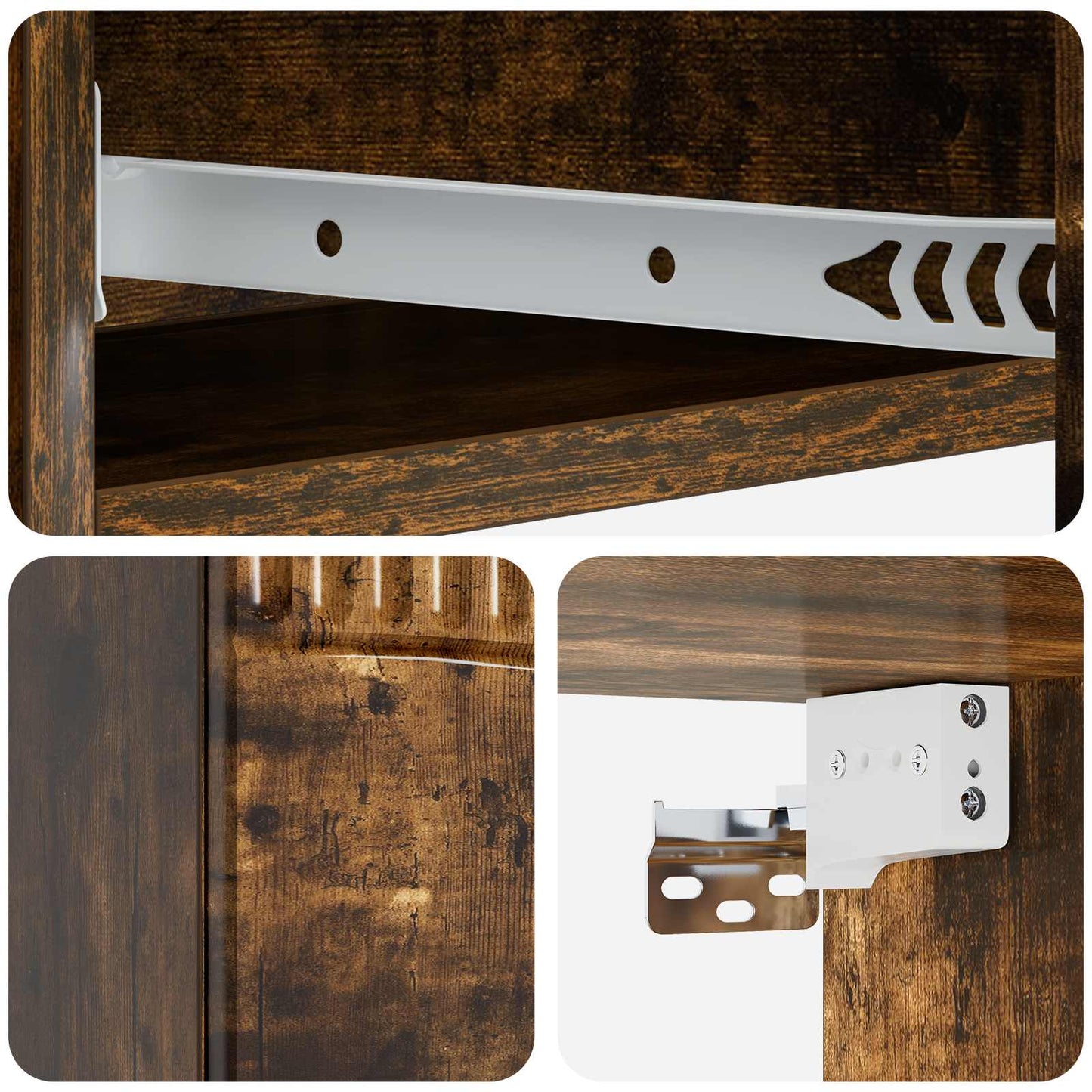 Wall-Mounted Side Table Smoked Oak 87.5 x 34.5 x 17 cm