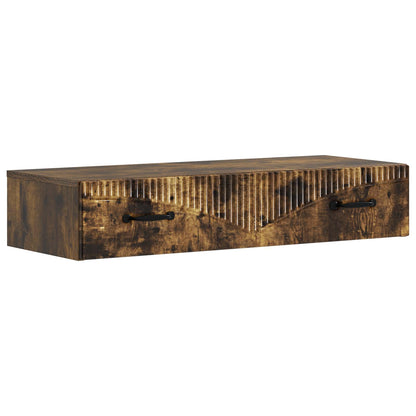 Wall-Mounted Side Table Smoked Oak 87.5 x 34.5 x 17 cm