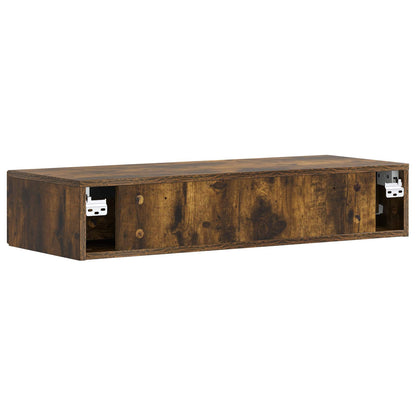 Wall-Mounted Side Table Smoked Oak 87.5 x 34.5 x 17 cm