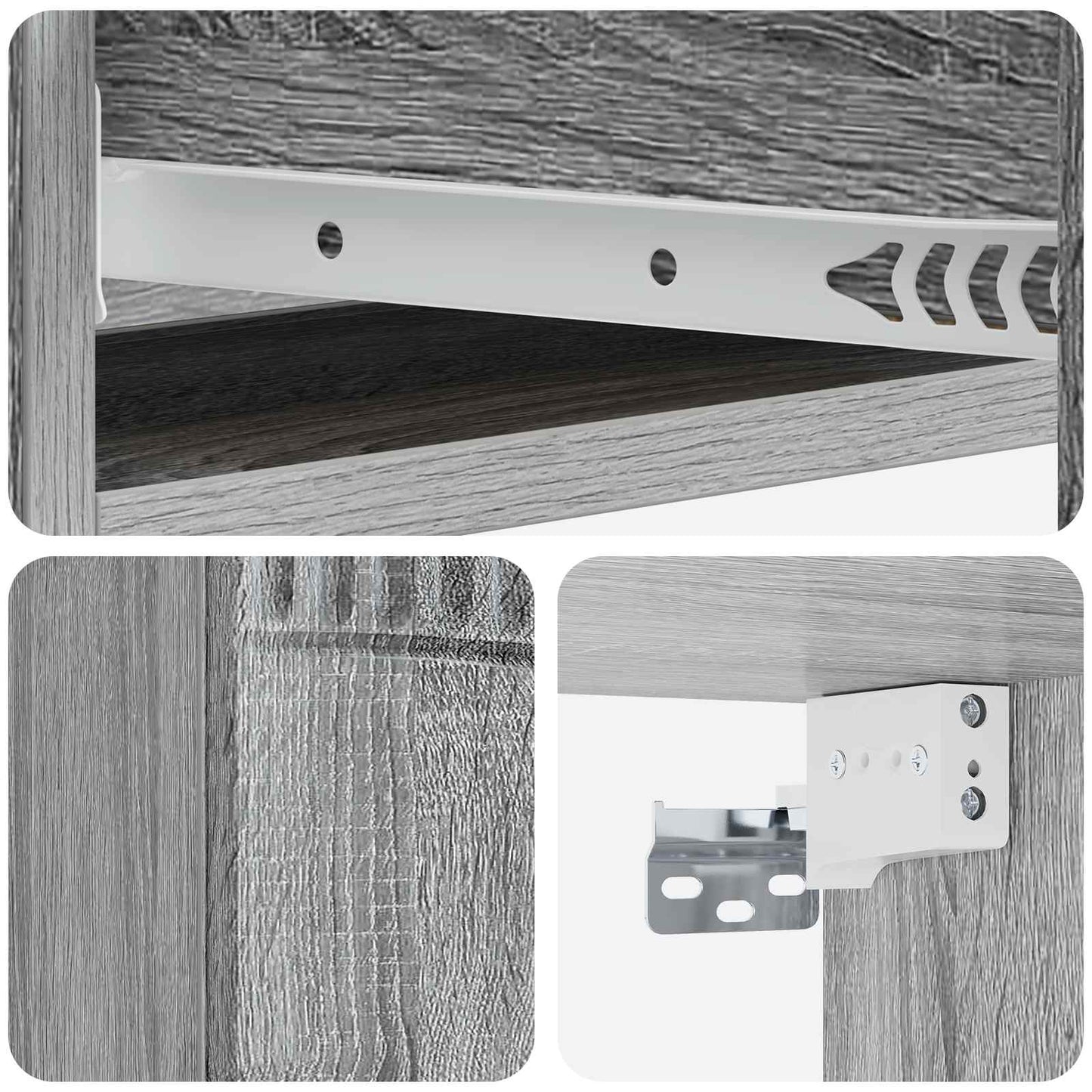 Wall-Mounted Side Table Grey Sonoma 87.5 x 34.5 x 17 cm