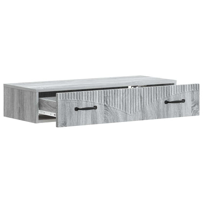 Wall-Mounted Side Table Grey Sonoma 87.5 x 34.5 x 17 cm