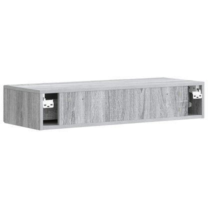 Wall-Mounted Side Table Grey Sonoma 87.5 x 34.5 x 17 cm