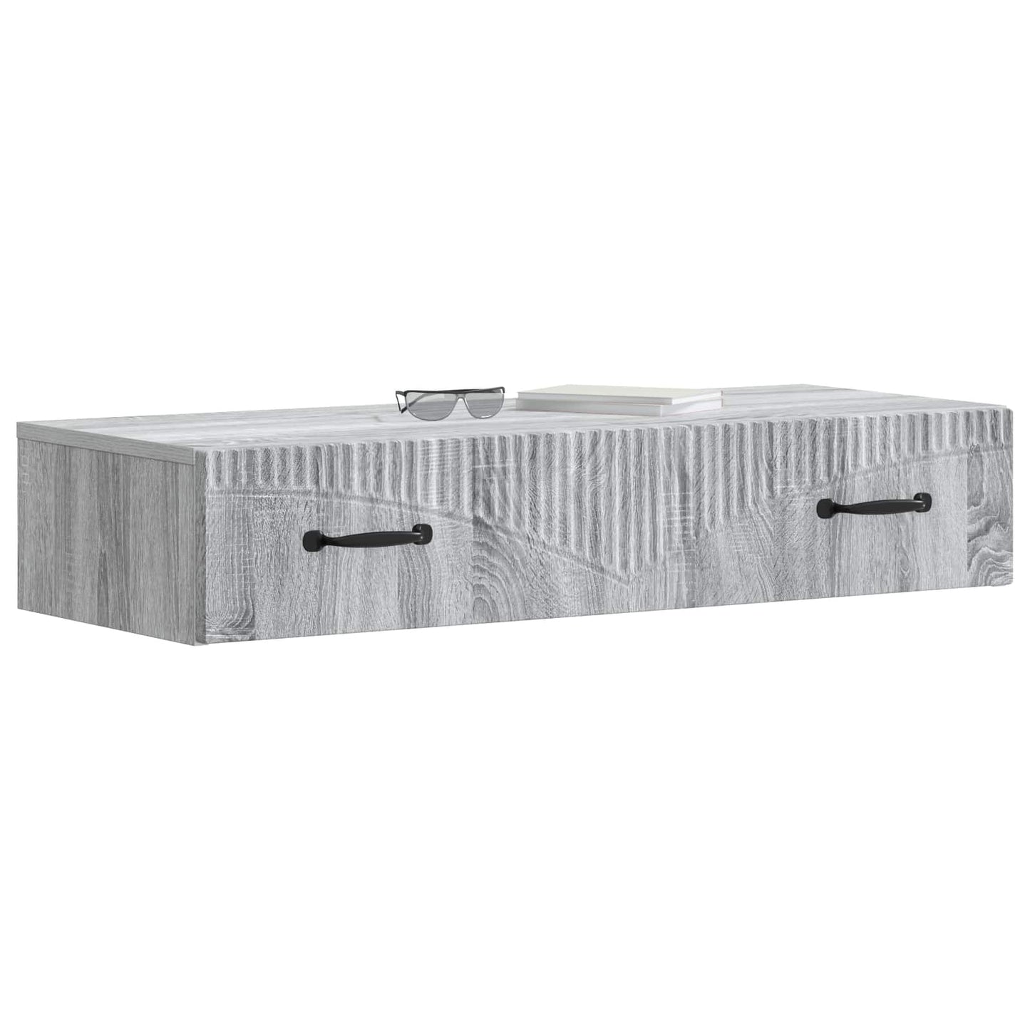 Wall-Mounted Side Table Grey Sonoma 87.5 x 34.5 x 17 cm