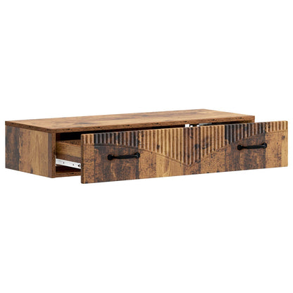 Wall-Mounted Side Table Old Wood 87.5 x 34.5 x 17 cm