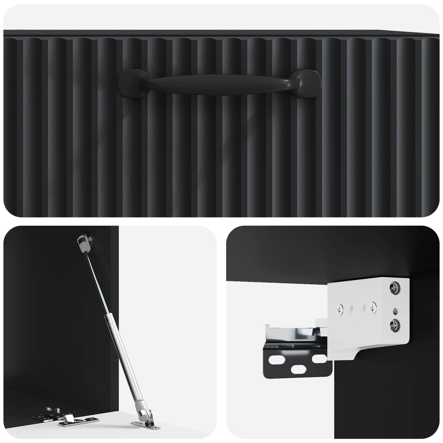 Wall-Mounted TV Cabinet Black 59.5 x 41 x 30 cm Engineered Wood