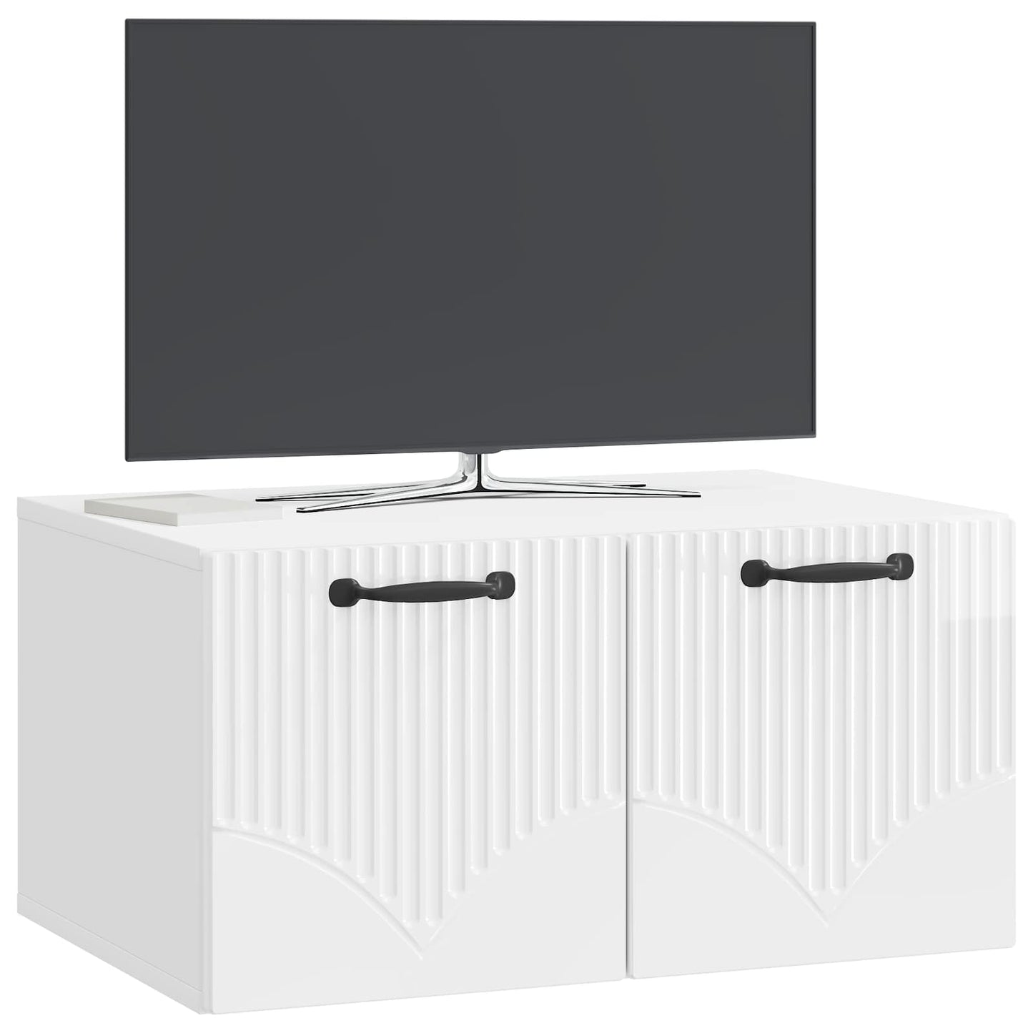 Wall-Mounted TV Cabinet High Gloss White 59.5 x 41 x 30 cm