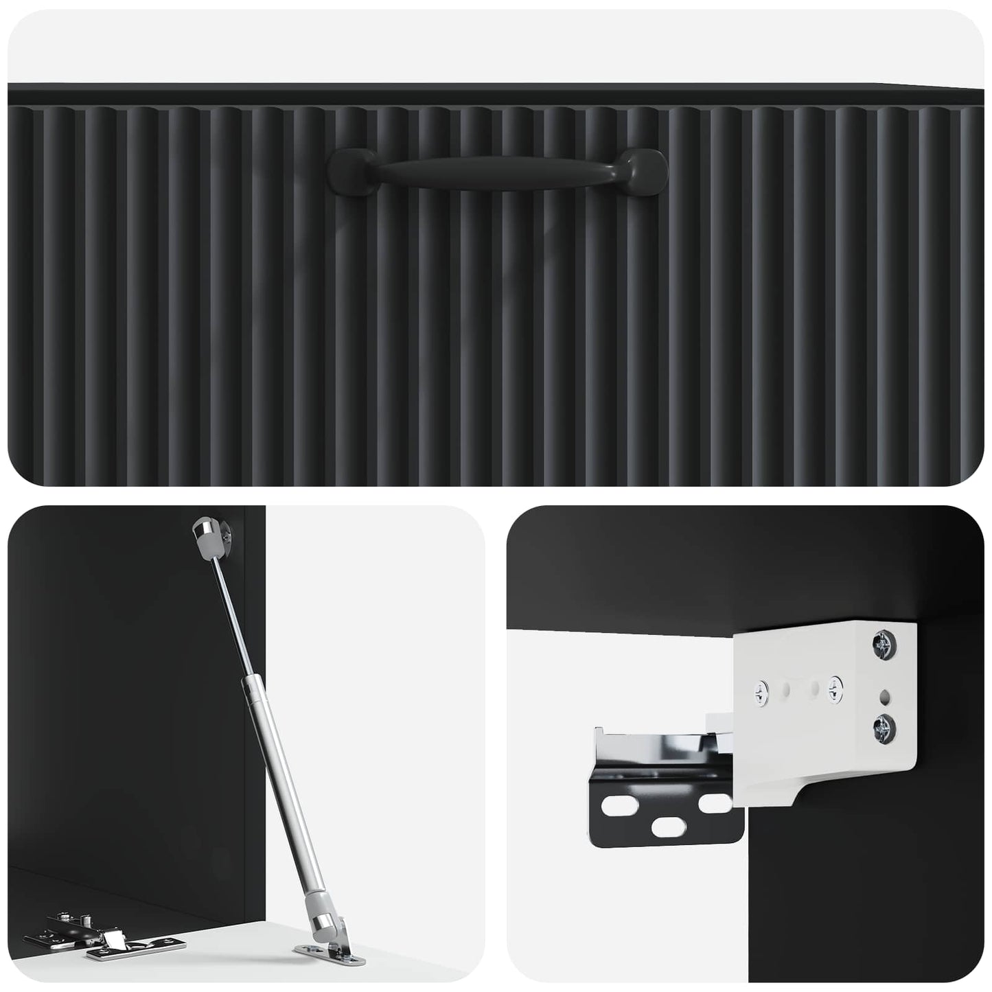 Wall-Mounted TV Cabinet Black 78.5 x 41 x 30 cm Engineered Wood