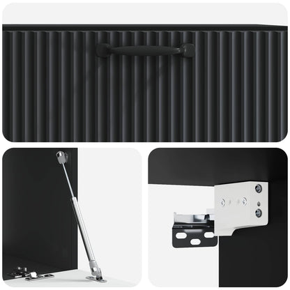 Wall-Mounted TV Cabinet Black 78.5 x 41 x 30 cm Engineered Wood