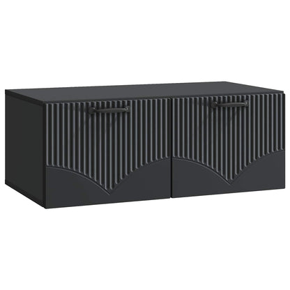 Wall-Mounted TV Cabinet Black 78.5 x 41 x 30 cm Engineered Wood