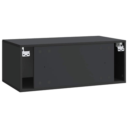 Wall-Mounted TV Cabinet Black 78.5 x 41 x 30 cm Engineered Wood