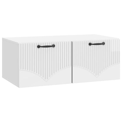 Wall-Mounted TV Cabinet High Gloss White 78.5 x 41 x 30 cm