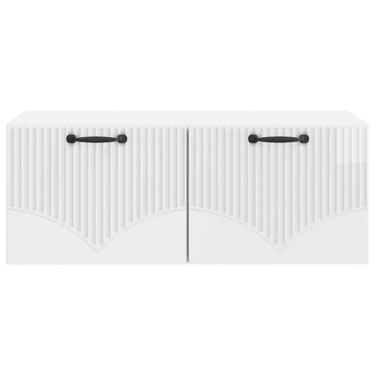 Wall-Mounted TV Cabinet High Gloss White 78.5 x 41 x 30 cm