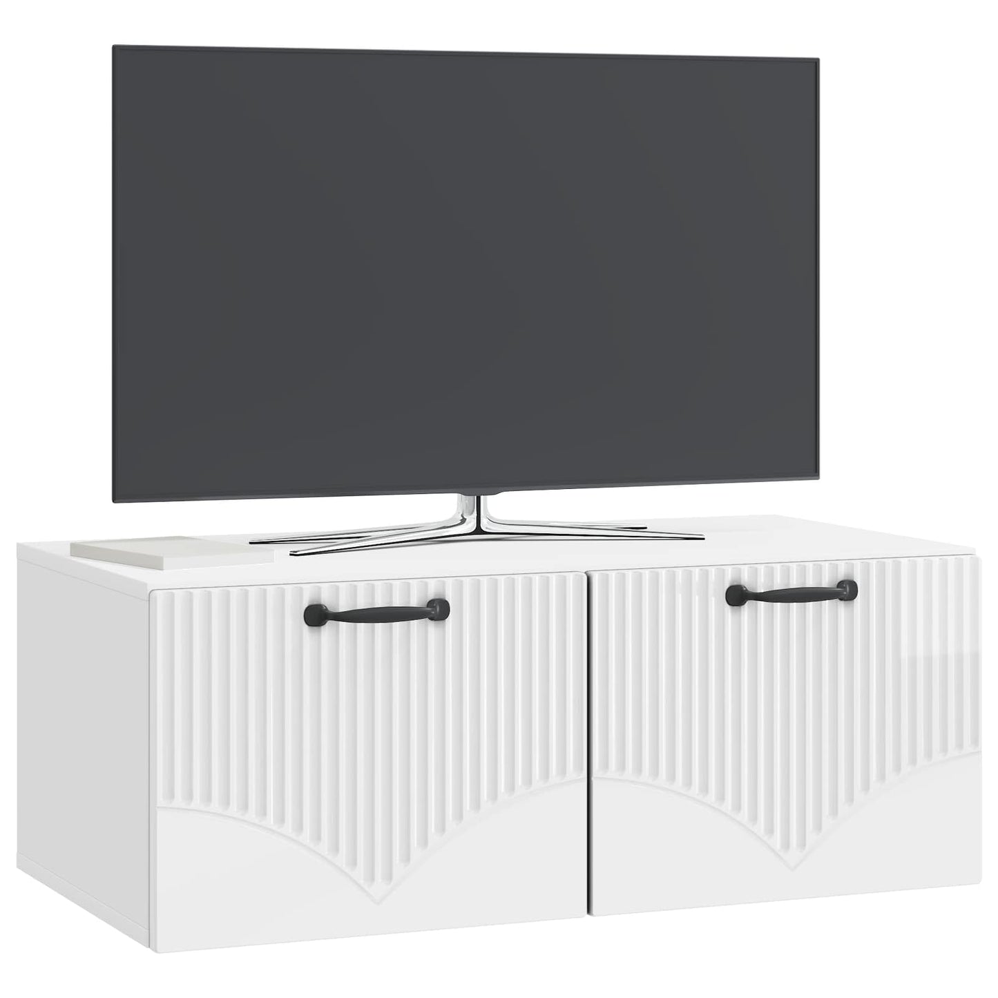 Wall-Mounted TV Cabinet High Gloss White 78.5 x 41 x 30 cm