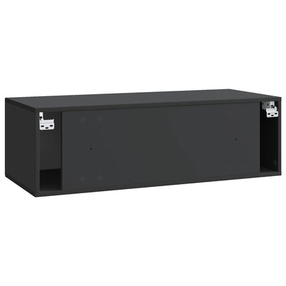 Wall-Mounted TV Cabinet Black 98 x 41 x 30 cm Engineered Wood