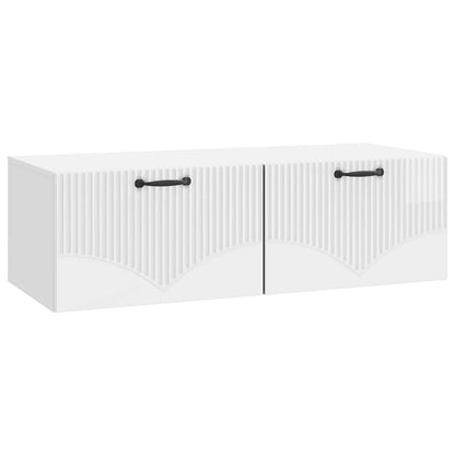 Wall-Mounted TV Cabinet High Gloss White 98 x 41 x 30 cm