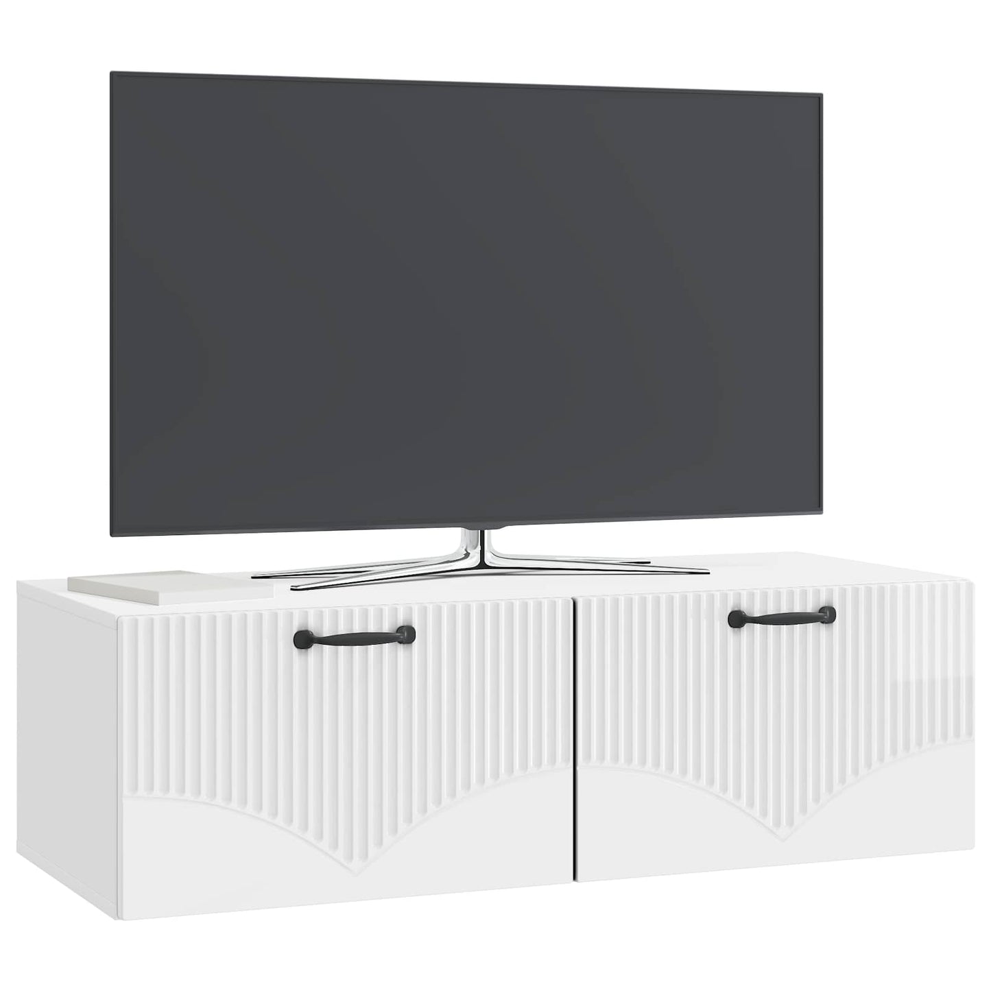 Wall-Mounted TV Cabinet High Gloss White 98 x 41 x 30 cm