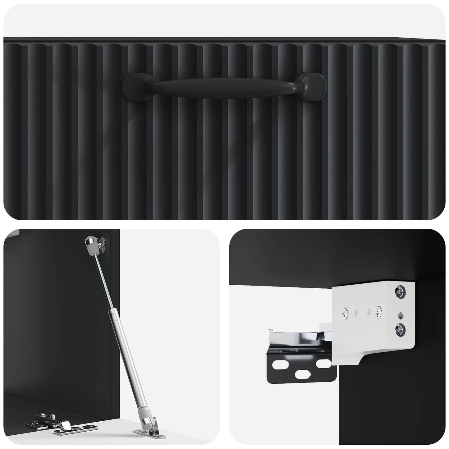 Wall-Mounted TV Cabinet Black 59.5 x 31 x 30 cm Engineered Wood