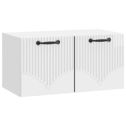 Wall-Mounted TV Cabinet High Gloss White 59.5 x 31 x 30 cm
