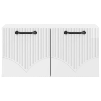 Wall-Mounted TV Cabinet High Gloss White 59.5 x 31 x 30 cm