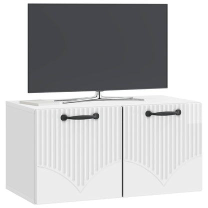 Wall-Mounted TV Cabinet High Gloss White 59.5 x 31 x 30 cm