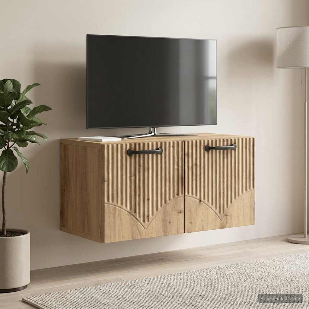 Wall-Mounted TV Cabinet Artisan Oak 59.5 x 31 x 30 cm